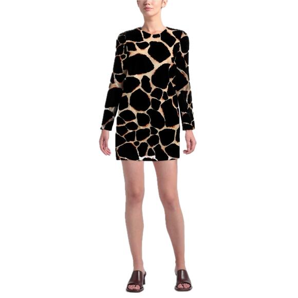 NWT DOLCE & GABBANA Runway Giraffe Print Mini Dress Brown IT 42 / M - Picture 4 of 10